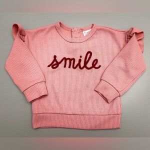 Adorable baby girl ribbed knit sweater by Just Lizzy